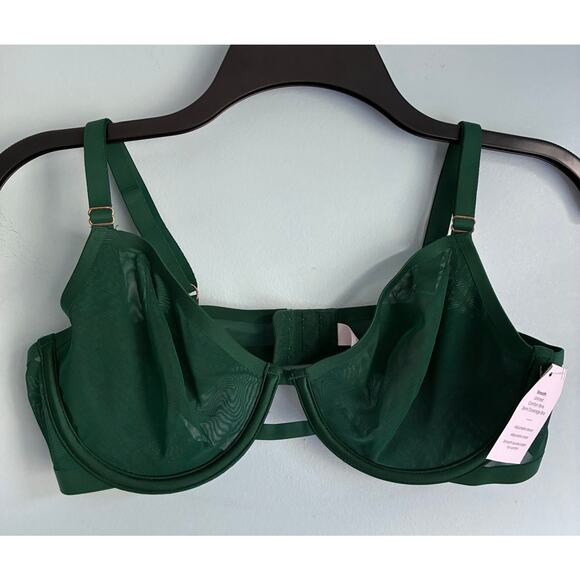 Auden Mesh Unlined Demi Bra 36B Green - Picture 3 of 7
